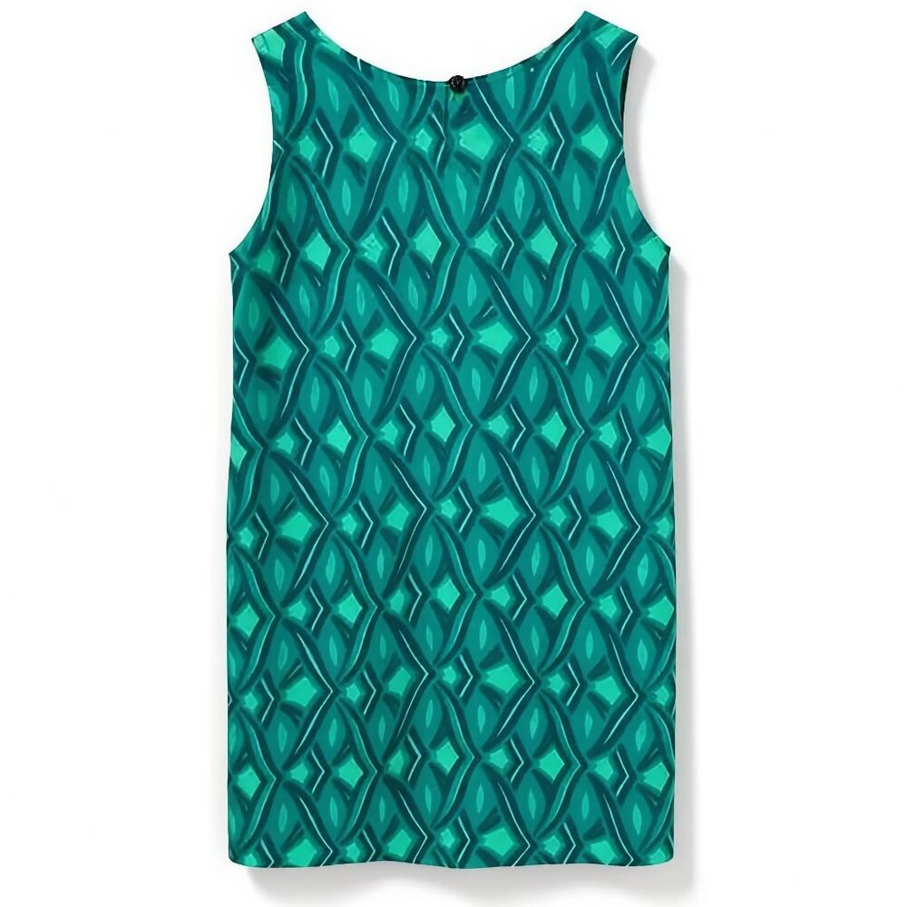Rainbow Jo Shift Dress Geo Print Green Sleeveless Size S
